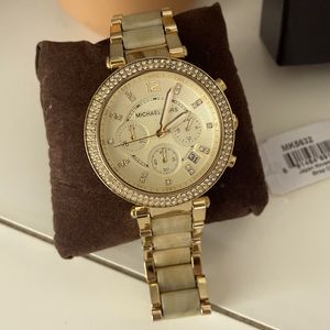 Michael Kors gold and bone watch